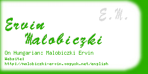 ervin malobiczki business card